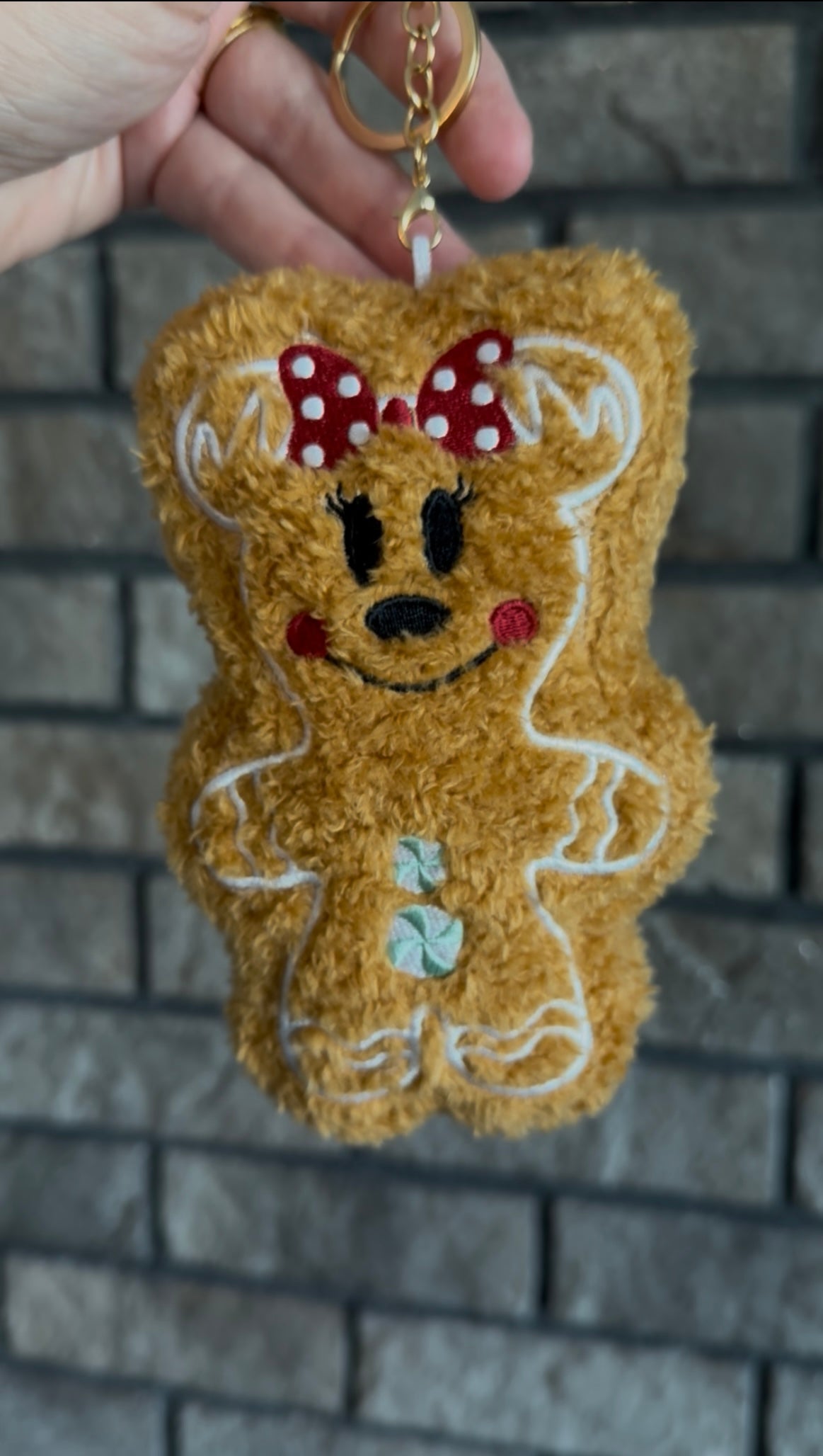 Fluffy Gingerbread Bag Charm