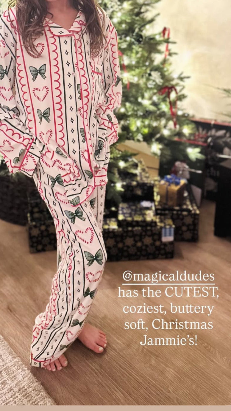 Candy Cane Lane Adult Button Down Set