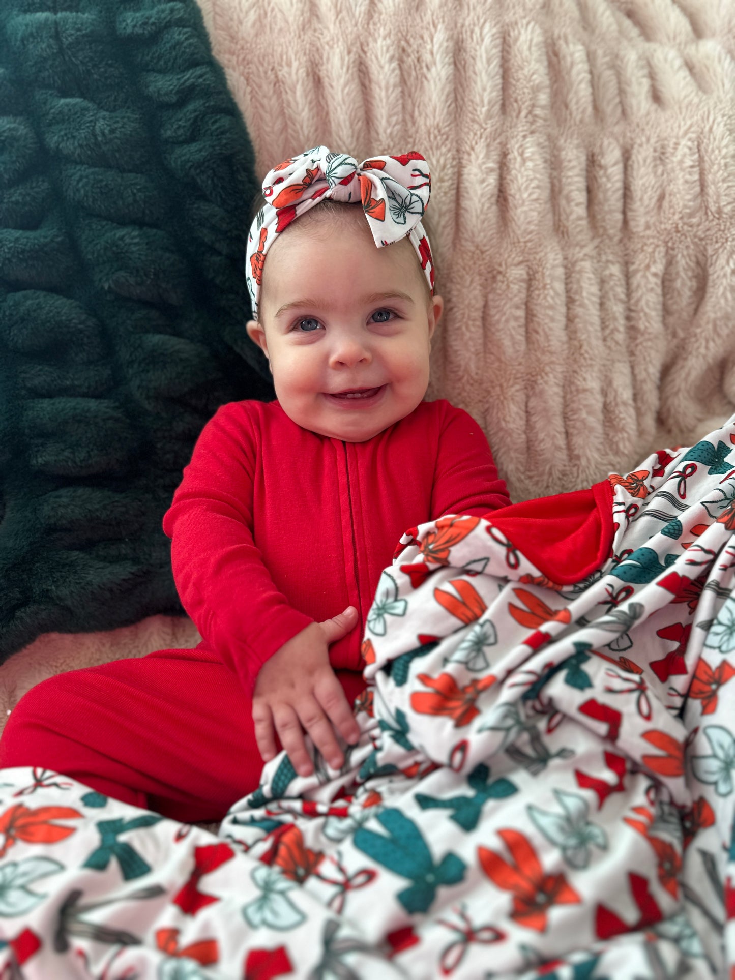 Christmas Bows Bamboo Blanket [PRE-ORDER]