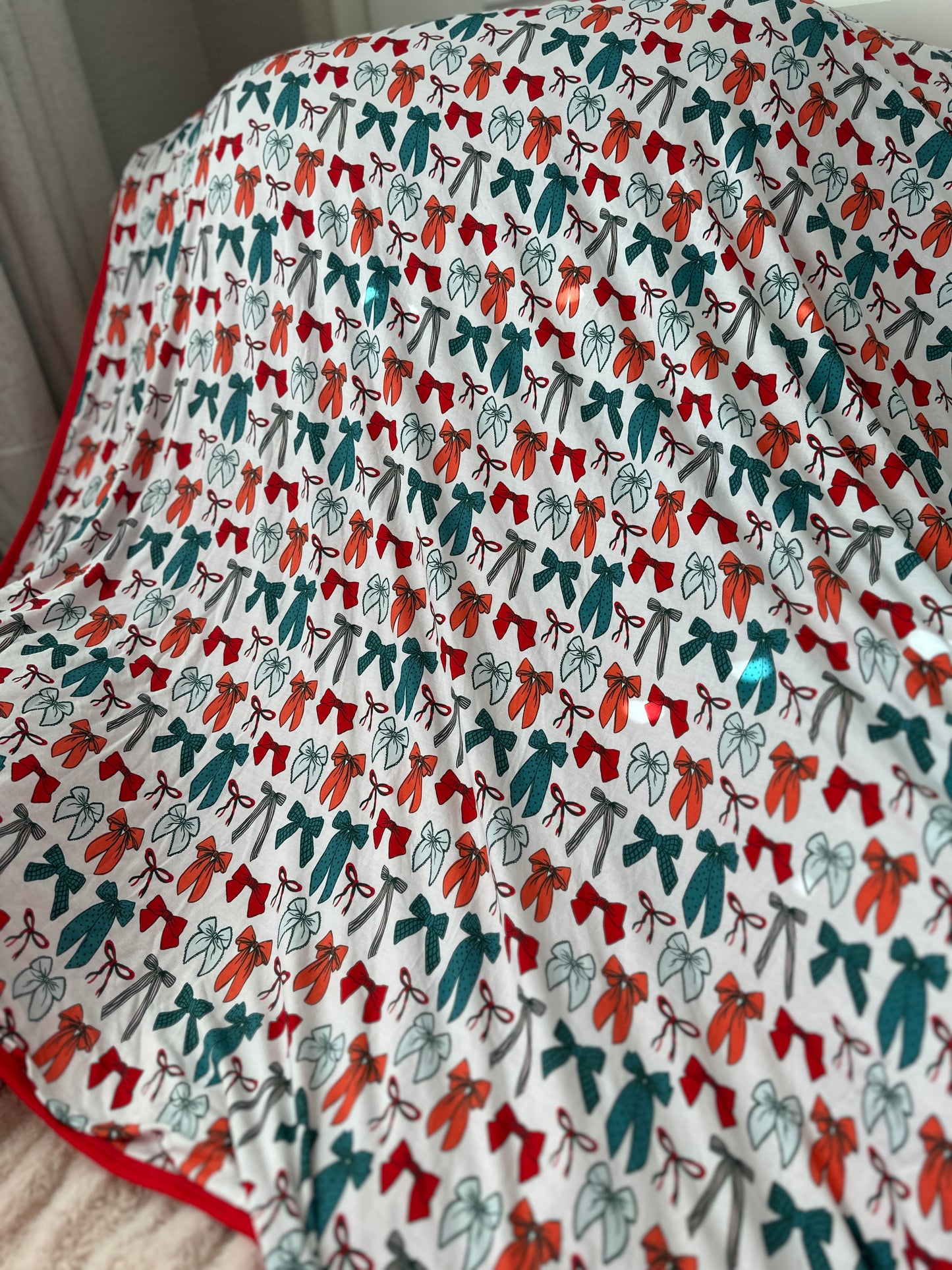 Christmas Bows Bamboo Blanket [PRE-ORDER]
