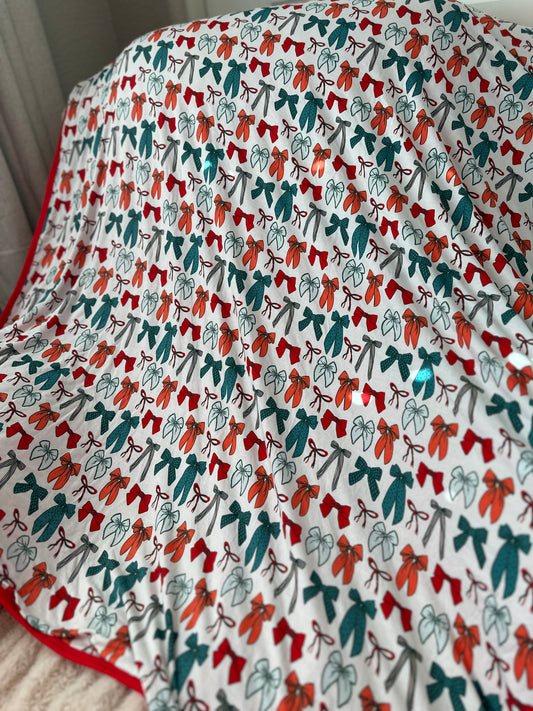 Christmas Bows Bamboo Blanket [PRE-ORDER]