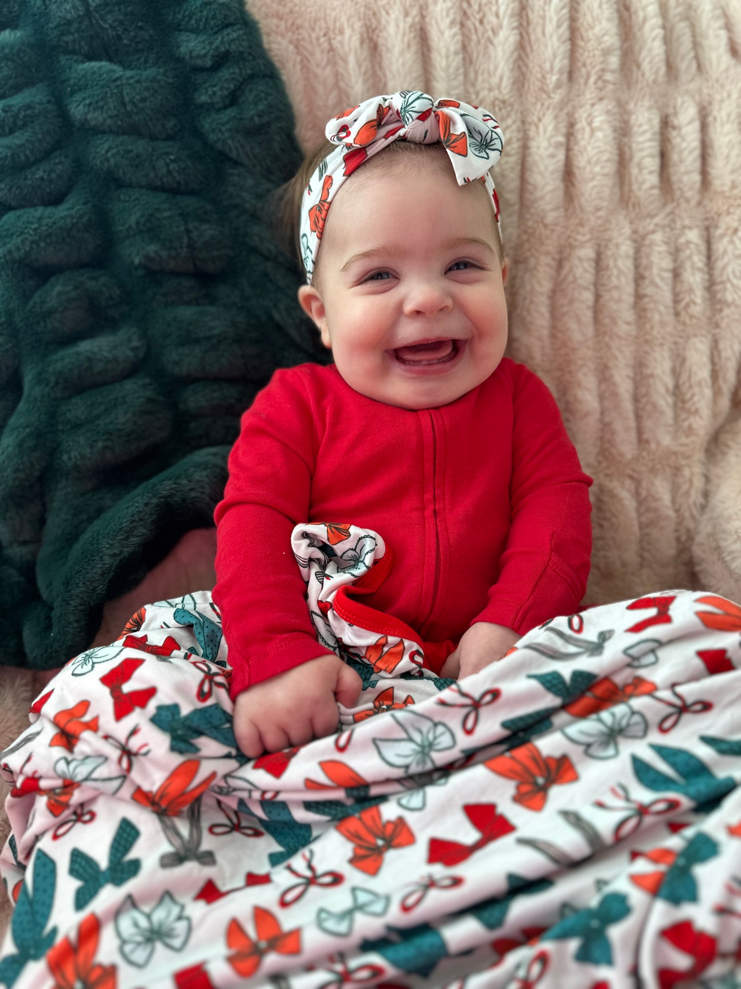 Christmas Bows Bamboo Blanket [PRE-ORDER]